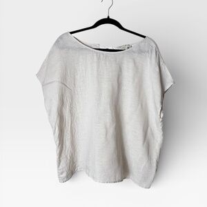 Cynthia Rowley Linen Blouse Cream Lightweight 100% Linen Size XL (A)